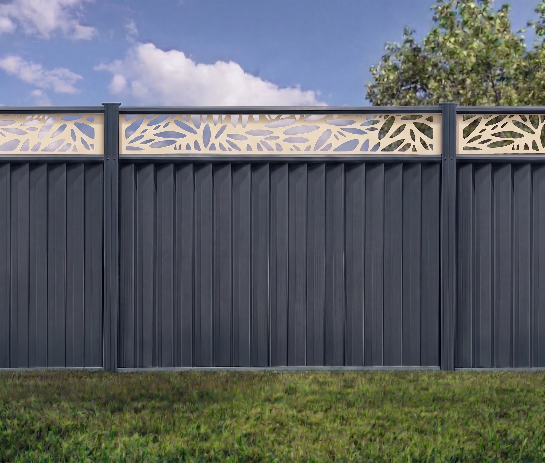 ColourFence Blue with Mirage Trellis