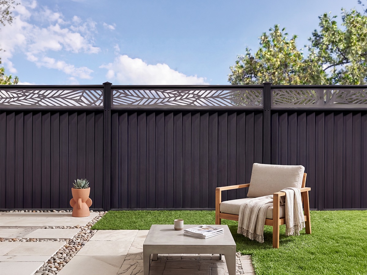 New ColourFence steel fencing after installation
