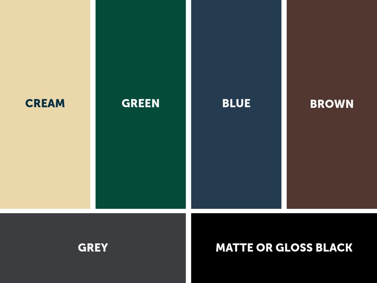 ColourRail colour options on a garden railing