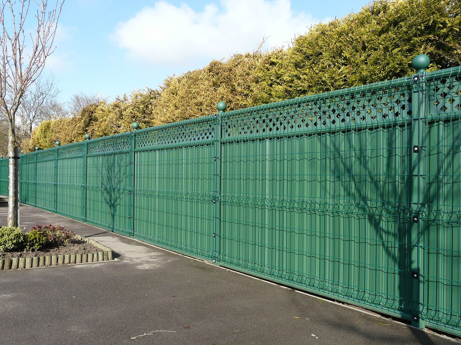 Steel railing installed on a commercial site